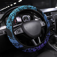 Polynesia Blue Marlin Fishing Steering Wheel Cover Marlin Anchor Tattoo Polynesian Pattern