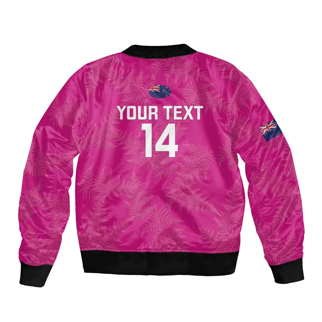 Custom New Zealand Silver Fern Rugby Bomber Jacket Go Aotearoa - Pink Version LT14 - Polynesian Pride