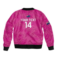 Custom New Zealand Silver Fern Rugby Bomber Jacket Go Aotearoa - Pink Version LT14 - Polynesian Pride