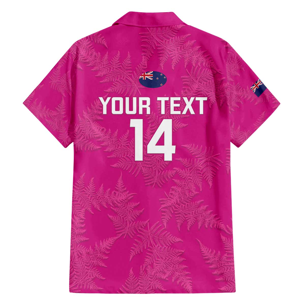 Custom New Zealand Silver Fern Rugby Family Matching Off Shoulder Short Dress and Hawaiian Shirt Go Aotearoa - Pink Version LT14 - Polynesian Pride