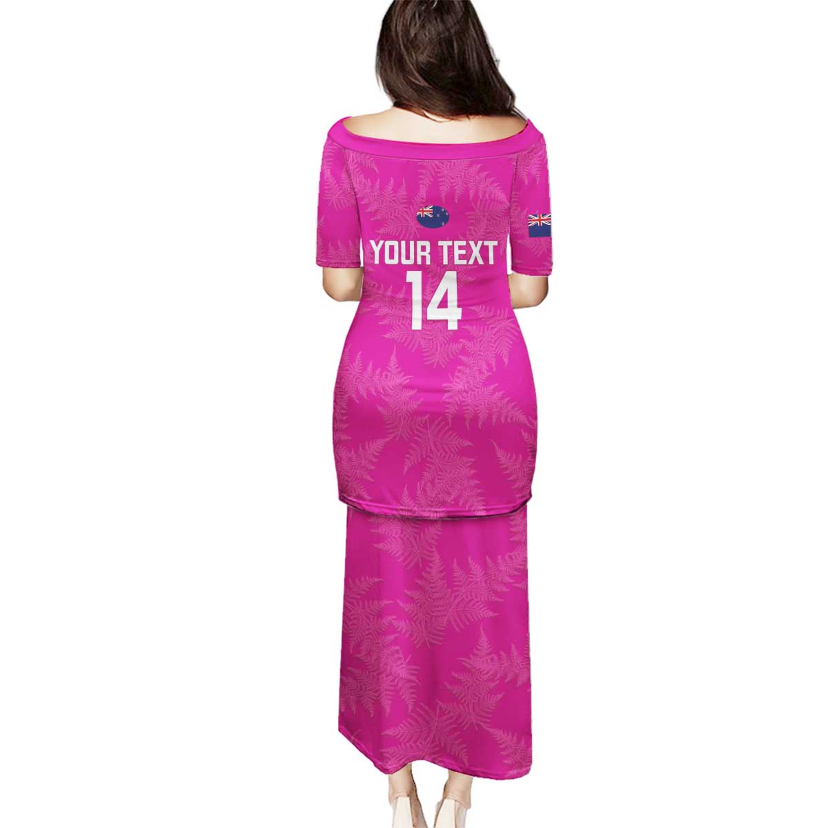 Custom New Zealand Silver Fern Rugby Family Matching Puletasi and Hawaiian Shirt Go Aotearoa - Pink Version LT14 - Polynesian Pride