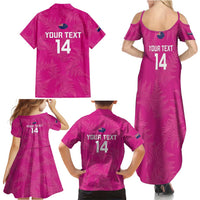 Custom New Zealand Silver Fern Rugby Family Matching Summer Maxi Dress and Hawaiian Shirt Go Aotearoa - Pink Version LT14 - Polynesian Pride