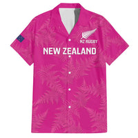 Custom New Zealand Silver Fern Rugby Family Matching Summer Maxi Dress and Hawaiian Shirt Go Aotearoa - Pink Version LT14 Dad's Shirt - Short Sleeve Pink - Polynesian Pride
