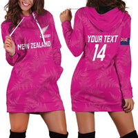 Custom New Zealand Silver Fern Rugby Hoodie Dress Go Aotearoa - Pink Version LT14 - Polynesian Pride