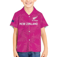 Custom New Zealand Silver Fern Rugby Kid Hawaiian Shirt Go Aotearoa - Pink Version LT14 Kid Pink - Polynesian Pride