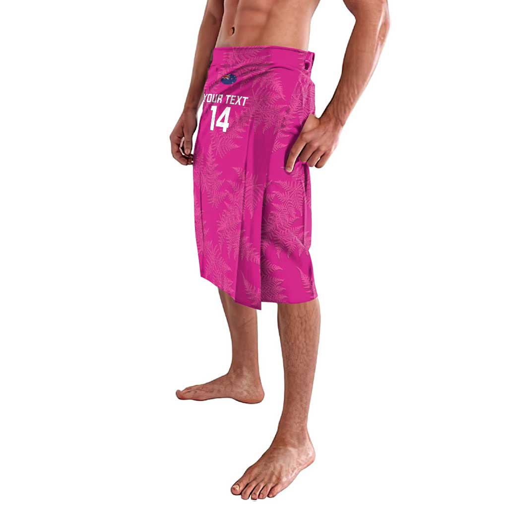 Custom New Zealand Silver Fern Rugby Lavalava Go Aotearoa - Pink Version