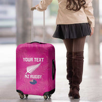 Custom New Zealand Silver Fern Rugby Luggage Cover Go Aotearoa - Pink Version