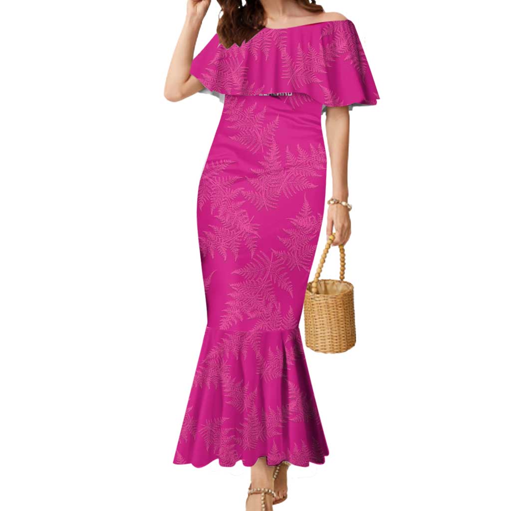 Custom New Zealand Silver Fern Rugby Mermaid Dress Go Aotearoa - Pink Version LT14 Women Pink - Polynesian Pride