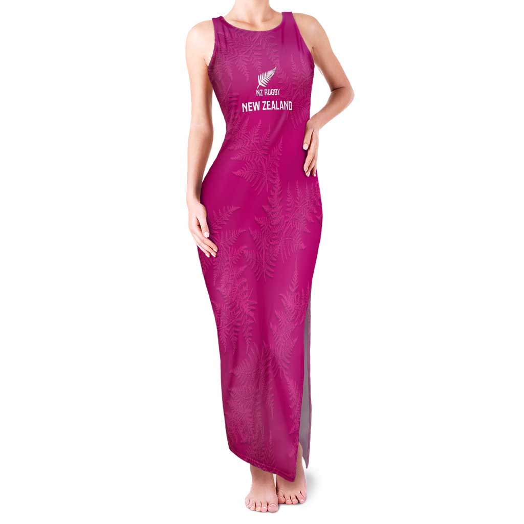 Custom New Zealand Silver Fern Rugby Tank Maxi Dress Go Aotearoa - Pink Version LT14 Women Pink - Polynesian Pride