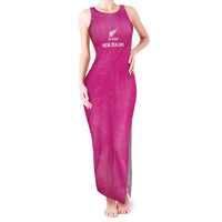 Custom New Zealand Silver Fern Rugby Tank Maxi Dress Go Aotearoa - Pink Version LT14 Women Pink - Polynesian Pride
