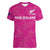 Custom New Zealand Silver Fern Rugby Women V-Neck T-Shirt Go Aotearoa - Pink Version