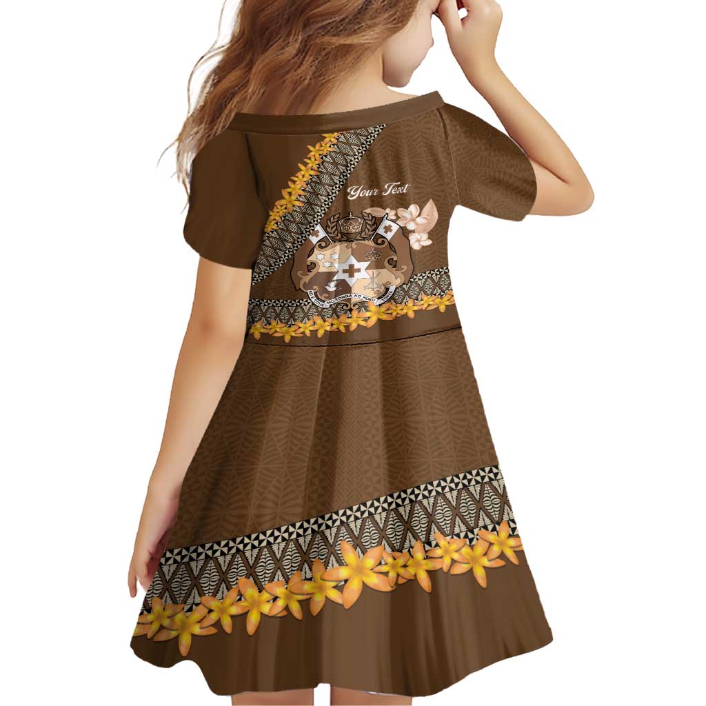 Personalised Tonga Language Week Family Matching Short Sleeve Bodycon Dress and Hawaiian Shirt Malo e Lelei Tongan Ngatu Pattern - Brown LT14 - Polynesian Pride