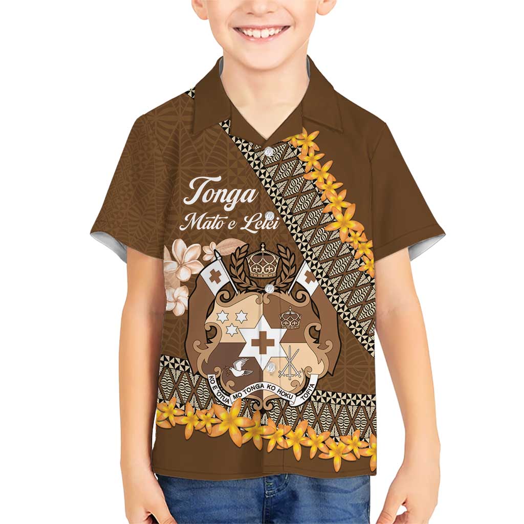Personalised Tonga Language Week Hawaiian Shirt Malo e Lelei Tongan Ngatu Pattern - Brown LT14 - Polynesian Pride