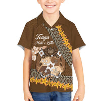 Personalised Tonga Language Week Hawaiian Shirt Malo e Lelei Tongan Ngatu Pattern - Brown LT14 - Polynesian Pride