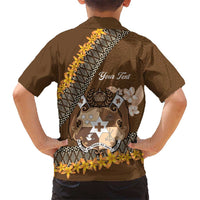 Personalised Tonga Language Week Hawaiian Shirt Malo e Lelei Tongan Ngatu Pattern - Brown LT14 - Polynesian Pride