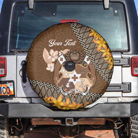 Personalised Tonga Language Week Spare Tire Cover Malo e Lelei Tongan Ngatu Pattern - Brown LT14 Brown - Polynesian Pride