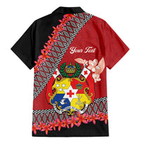 Personalised Tonga Language Week Family Matching Mermaid Dress and Hawaiian Shirt Malo e Lelei Tongan Ngatu Pattern - Red LT14 - Polynesian Pride