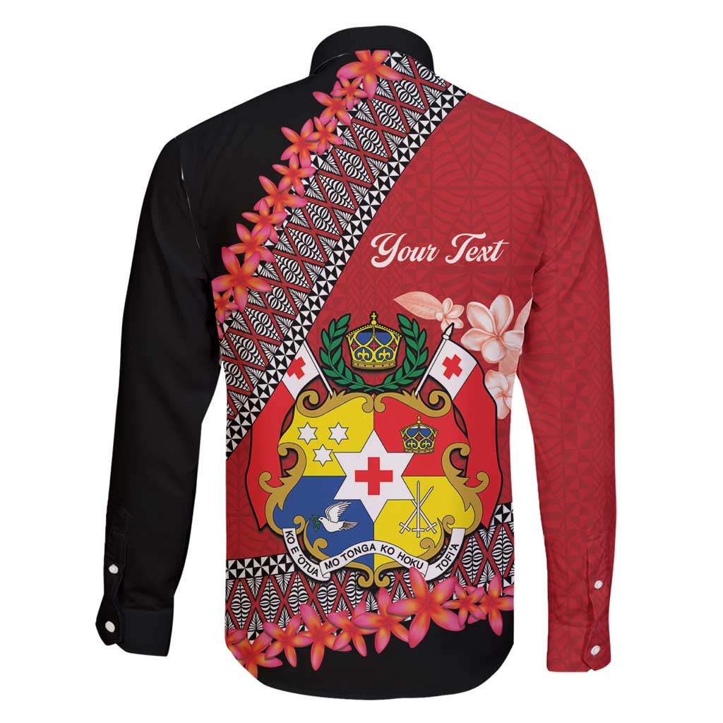 Personalised Tonga Language Week Family Matching Short Sleeve Bodycon Dress and Hawaiian Shirt Malo e Lelei Tongan Ngatu Pattern - Red LT14 - Polynesian Pride