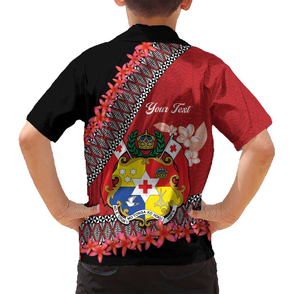 Personalised Tonga Language Week Family Matching Summer Maxi Dress and Hawaiian Shirt Malo e Lelei Tongan Ngatu Pattern - Red LT14 - Polynesian Pride