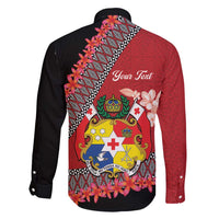 Personalised Tonga Language Week Family Matching Summer Maxi Dress and Hawaiian Shirt Malo e Lelei Tongan Ngatu Pattern - Red LT14 - Polynesian Pride