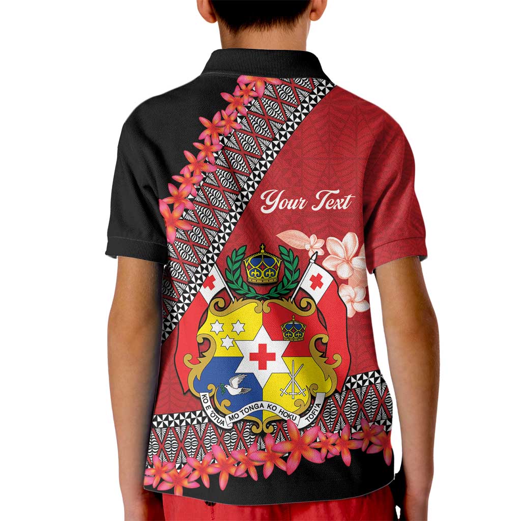 Personalised Tonga Language Week Kid Polo Shirt Malo e Lelei Tongan Ngatu Pattern - Red LT14 - Polynesian Pride