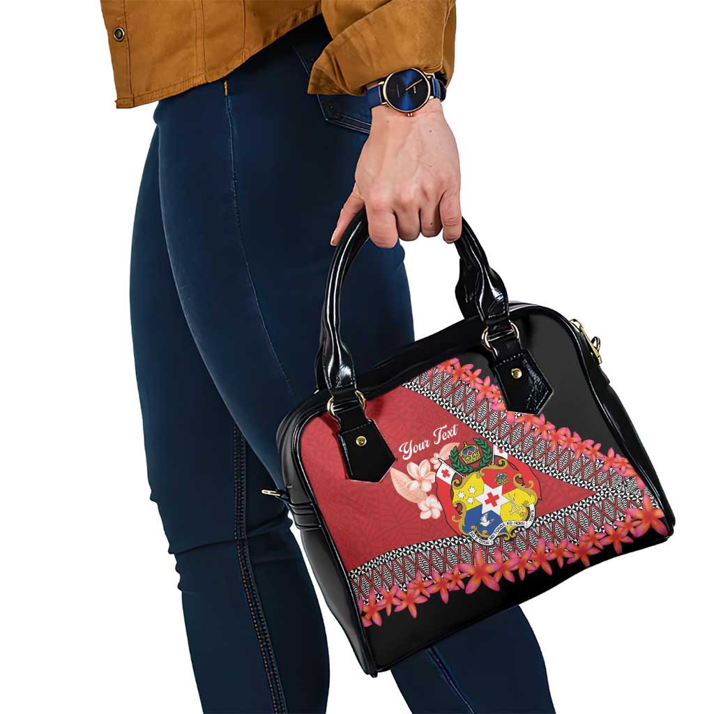 Personalised Tonga Language Week Shoulder Handbag Malo e Lelei Tongan Ngatu Pattern - Red