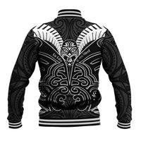 Kia Kaha Te Reo Maori Baseball Jacket Aotearoa Hei Tiki With Hongi LT14 - Polynesian Pride