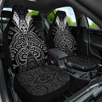 Kia Kaha Te Reo Maori Car Seat Cover Aotearoa Hei Tiki With Hongi LT14 One Size Black - Polynesian Pride