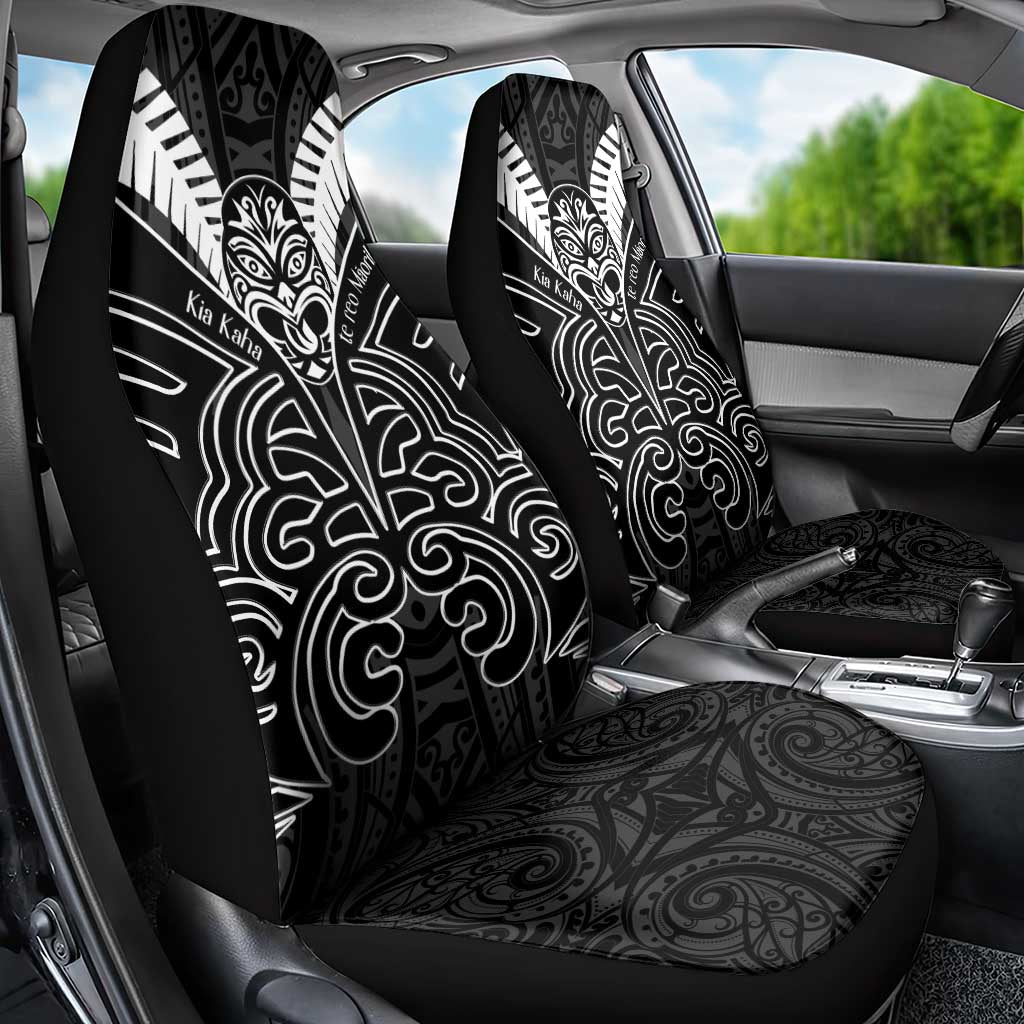 Kia Kaha Te Reo Maori Car Seat Cover Aotearoa Hei Tiki With Hongi LT14 - Polynesian Pride