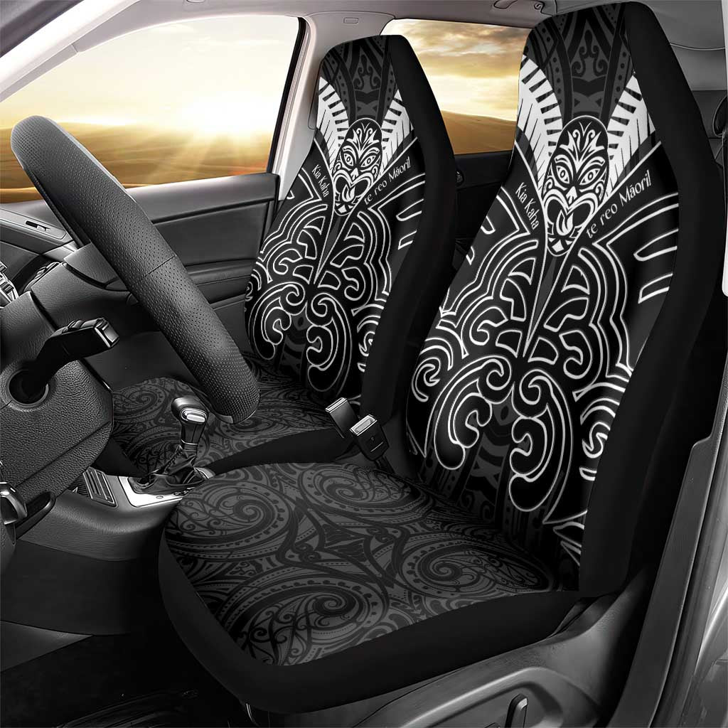 Kia Kaha Te Reo Maori Car Seat Cover Aotearoa Hei Tiki With Hongi LT14 - Polynesian Pride