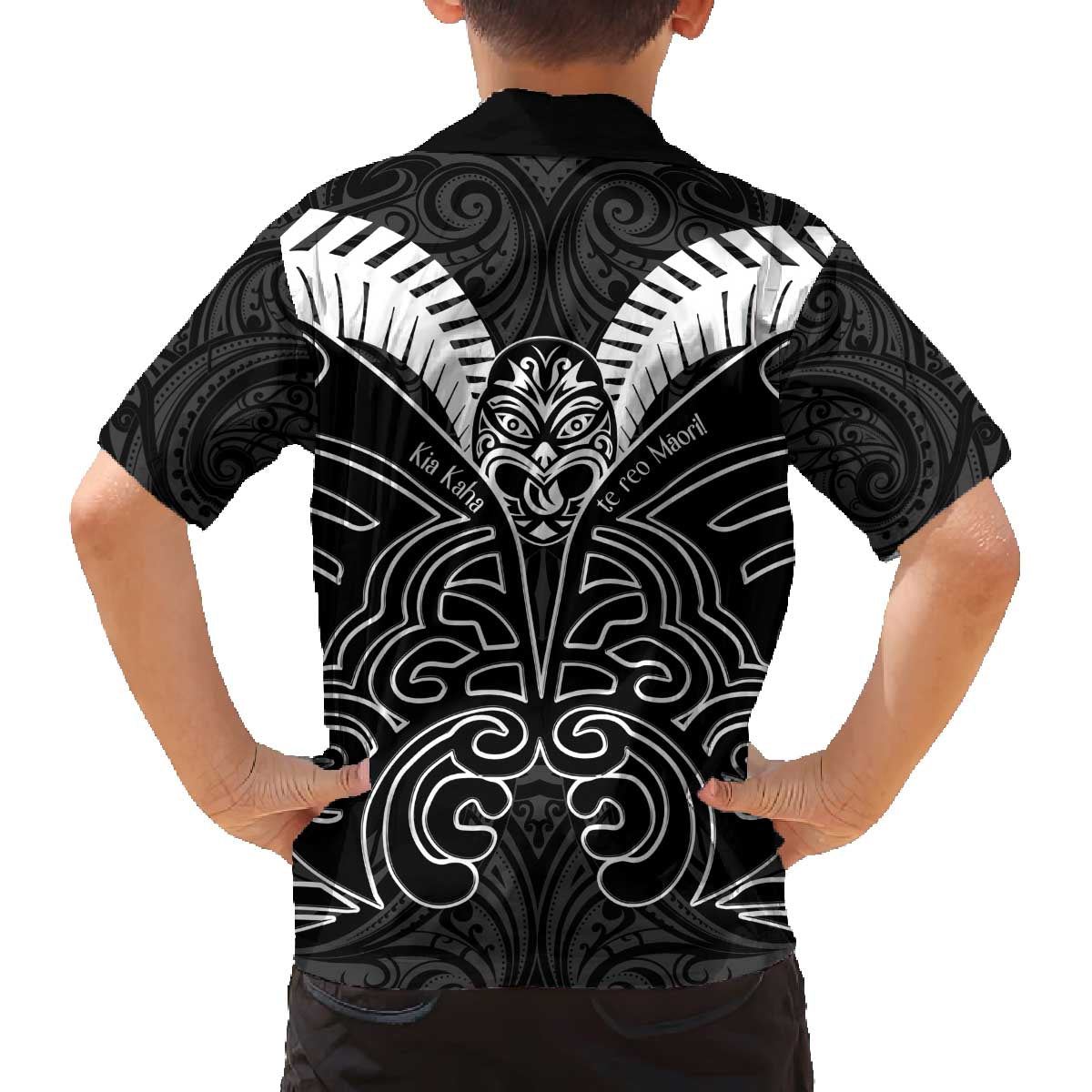 Kia Kaha Te Reo Maori Family Matching Puletasi and Hawaiian Shirt Aotearoa Hei Tiki With Hongi LT14 - Polynesian Pride