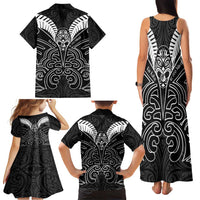 Kia Kaha Te Reo Maori Family Matching Tank Maxi Dress and Hawaiian Shirt Aotearoa Hei Tiki With Hongi LT14 - Polynesian Pride