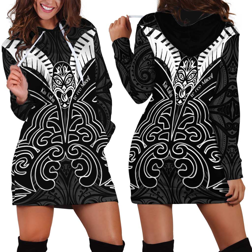 Kia Kaha Te Reo Maori Hoodie Dress Aotearoa Hei Tiki With Hongi LT14 - Polynesian Pride