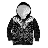 Kia Kaha Te Reo Maori Kid Hoodie Aotearoa Hei Tiki With Hongi LT14 Hoodie Black - Polynesian Pride