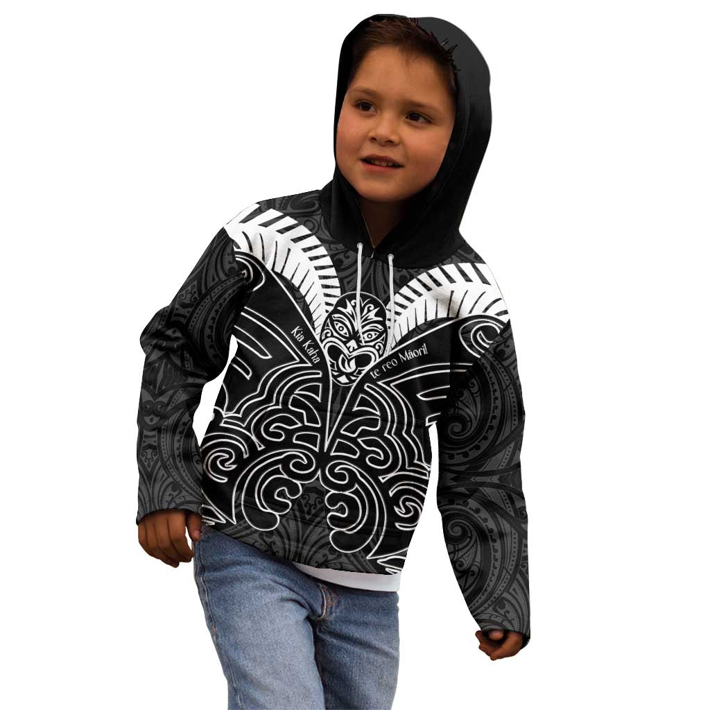 Kia Kaha Te Reo Maori Kid Hoodie Aotearoa Hei Tiki With Hongi LT14 - Polynesian Pride