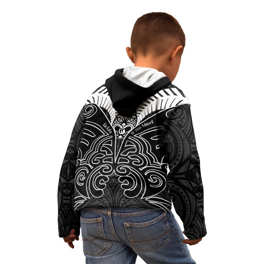Kia Kaha Te Reo Maori Kid Hoodie Aotearoa Hei Tiki With Hongi LT14 - Polynesian Pride