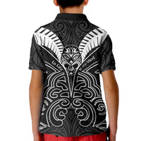Kia Kaha Te Reo Maori Kid Polo Shirt Aotearoa Hei Tiki With Hongi LT14 - Polynesian Pride