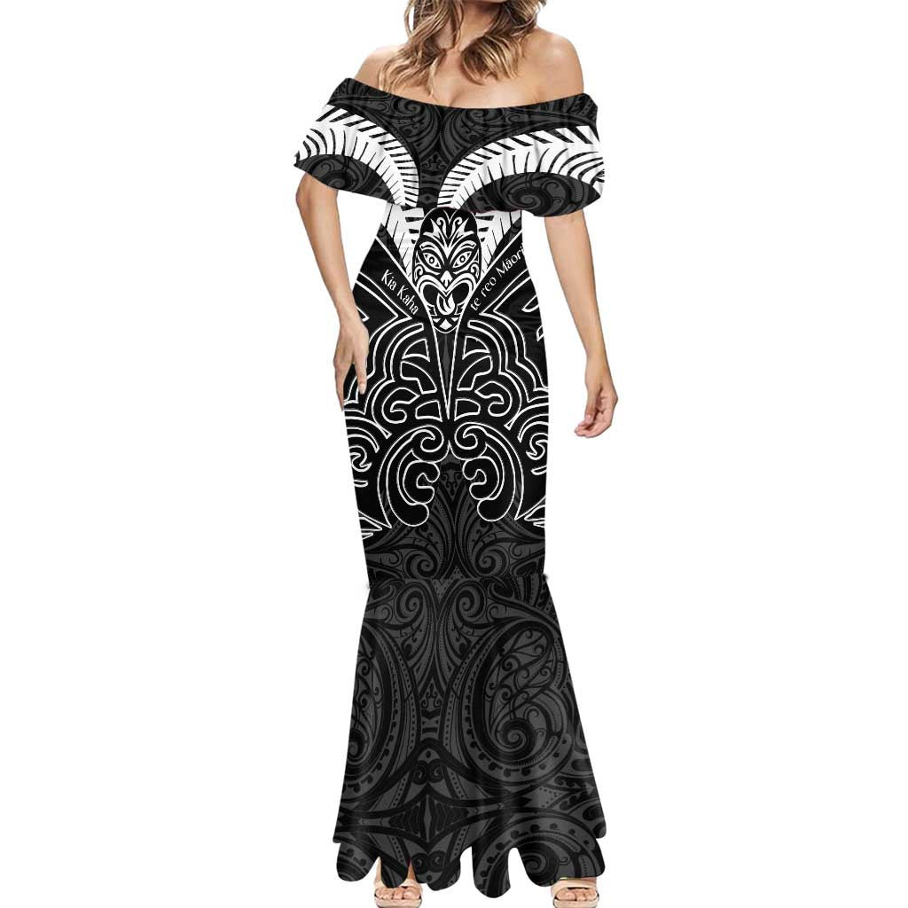 Kia Kaha Te Reo Maori Mermaid Dress Aotearoa Hei Tiki With Hongi LT14 - Polynesian Pride