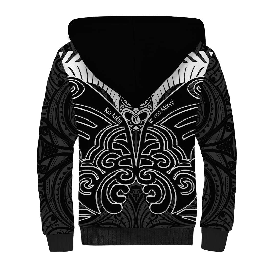 Kia Kaha Te Reo Maori Sherpa Hoodie Aotearoa Hei Tiki With Hongi LT14 - Polynesian Pride