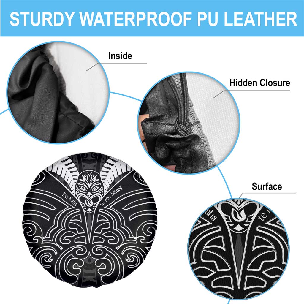 Kia Kaha Te Reo Maori Spare Tire Cover Aotearoa Hei Tiki With Hongi LT14 - Polynesian Pride