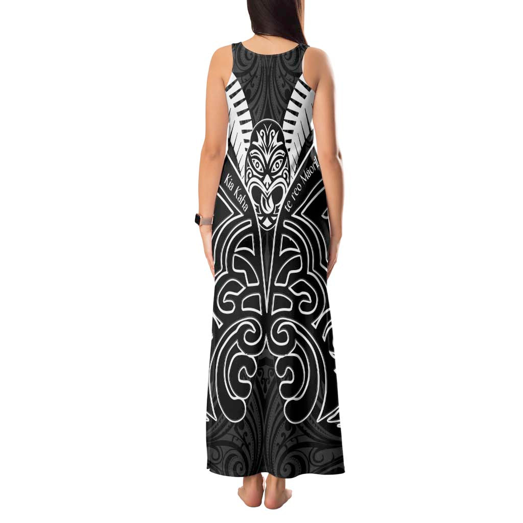 Kia Kaha Te Reo Maori Tank Maxi Dress Aotearoa Hei Tiki With Hongi LT14 - Polynesian Pride