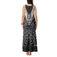 Kia Kaha Te Reo Maori Tank Maxi Dress Aotearoa Hei Tiki With Hongi LT14 - Polynesian Pride