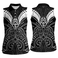 Kia Kaha Te Reo Maori Women Sleeveless Polo Shirt Aotearoa Hei Tiki With Hongi LT14 - Polynesian Pride