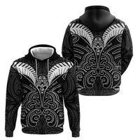 Kia Kaha Te Reo Maori Zip Hoodie Aotearoa Hei Tiki With Hongi LT14 - Polynesian Pride