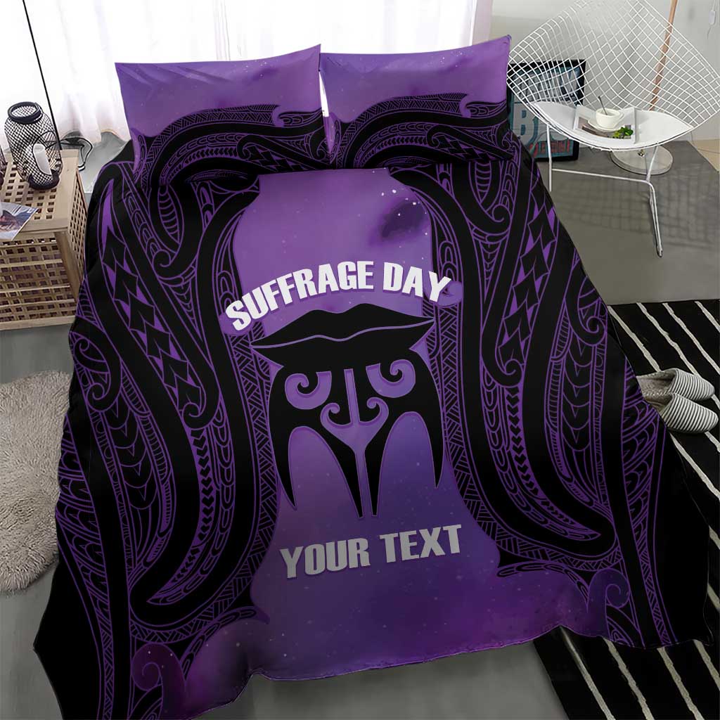 Personalised New Zealand Suffrage Day Bedding Set Maori Tattoo Galaxy Vibe - Polynesian Pride