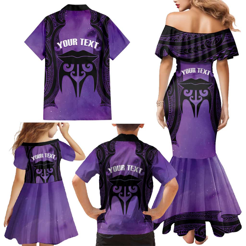 Personalised New Zealand Suffrage Day Family Matching Mermaid Dress and Hawaiian Shirt Maori Tattoo Galaxy Vibe LT14 - Polynesian Pride