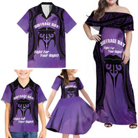Personalised New Zealand Suffrage Day Family Matching Off Shoulder Maxi Dress and Hawaiian Shirt Maori Tattoo Galaxy Vibe LT14 - Polynesian Pride