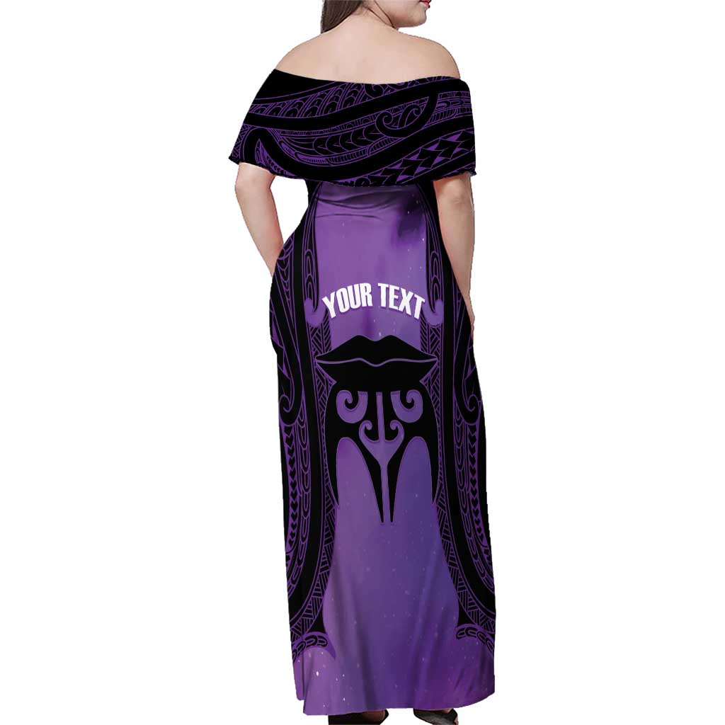 Personalised New Zealand Suffrage Day Family Matching Off Shoulder Maxi Dress and Hawaiian Shirt Maori Tattoo Galaxy Vibe LT14 - Polynesian Pride