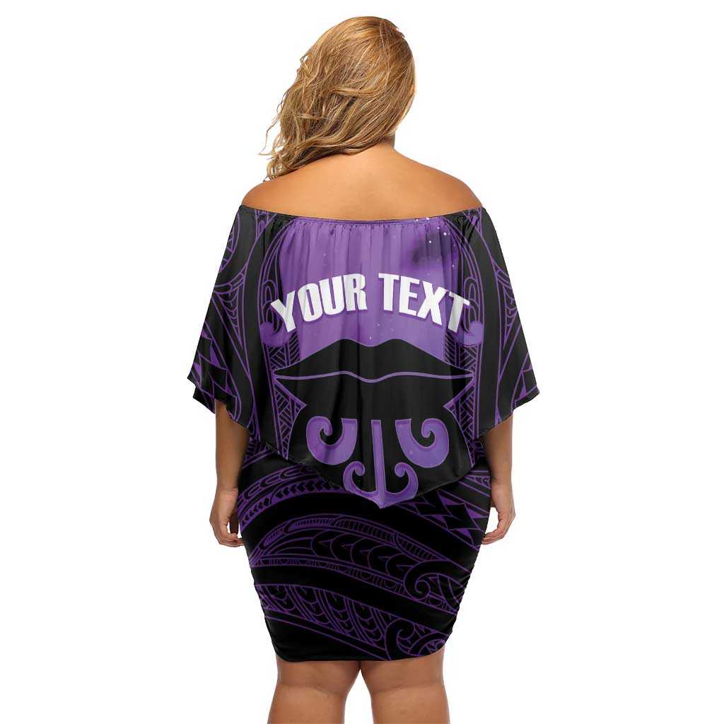 Personalised New Zealand Suffrage Day Family Matching Off Shoulder Short Dress and Hawaiian Shirt Maori Tattoo Galaxy Vibe LT14 - Polynesian Pride