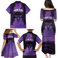 Personalised New Zealand Suffrage Day Family Matching Puletasi and Hawaiian Shirt Maori Tattoo Galaxy Vibe LT14 - Polynesian Pride